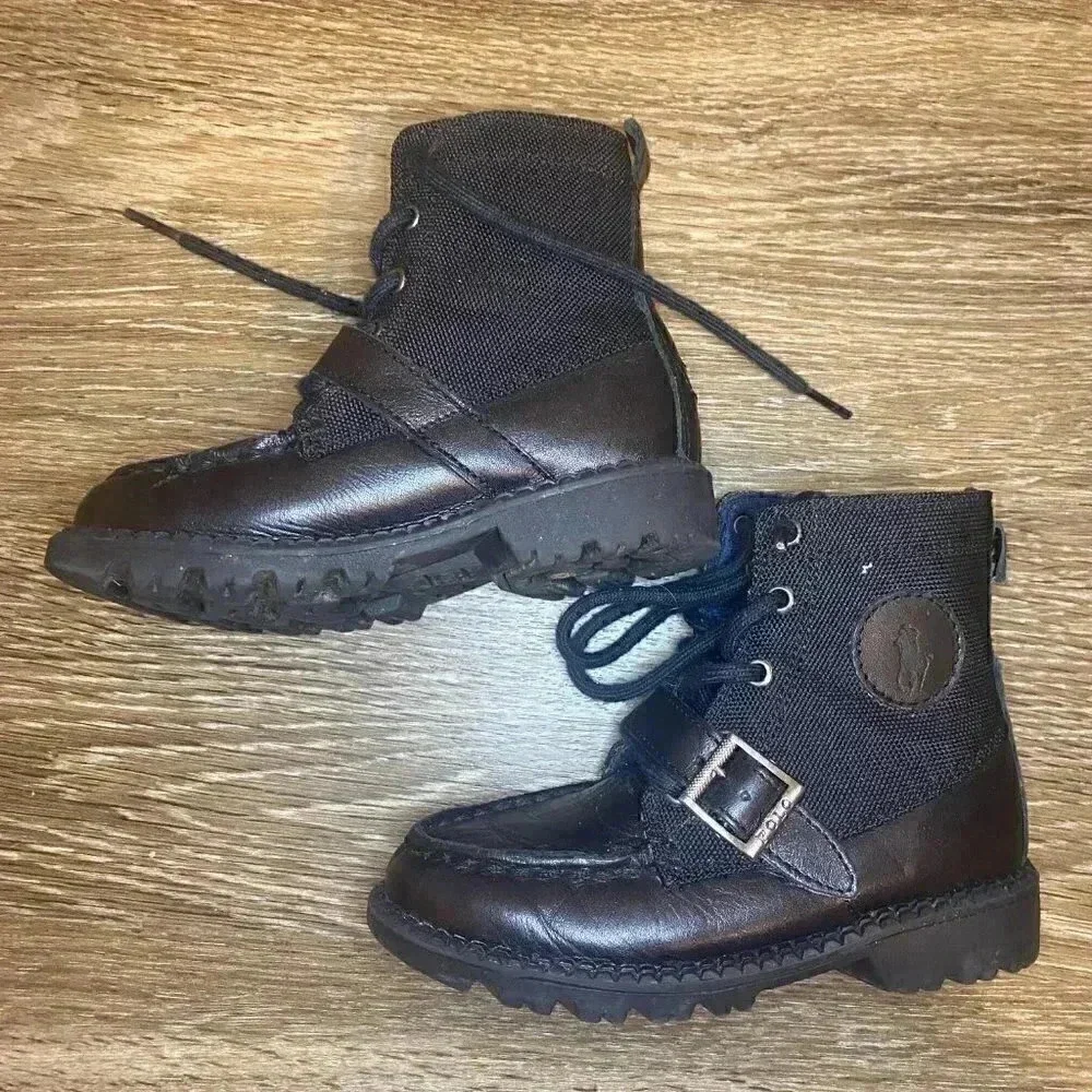 Kids Polo Ralph Lauren Black Boots - 8.5